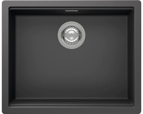 Flächenbündige Spüle SCHOCK Kiruna N-100L FB 545 x 445 mm dusk KIRN100LFBDSK Spülbecken aus Granit mit Siebkorb