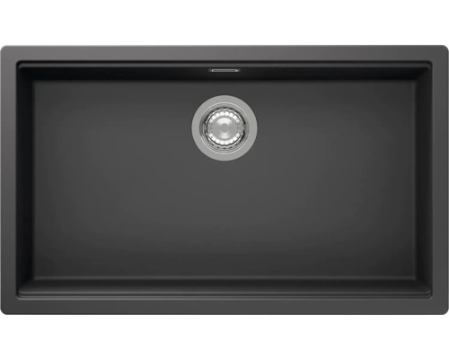 Flächenbündige Spüle SCHOCK Kiruna N-100XL FB 745 x 445 mm dusk KIRN100XLFBDSK Spülbecken aus Verbundwerkstoff mit Siebkorbventil