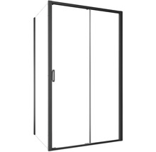 Cabine de douche avec porte coulissante et cadre noir