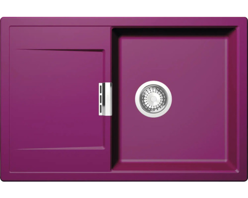 Spüle SCHOCK Mono D-100 A 765 x 510 mm berry MOND100ABRY Spüle mit Abtropffläche und Siebkorbventil