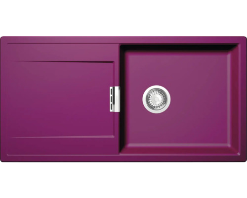 Spüle SCHOCK Mono D-100L A 1000 x 510 mm berry MOND100LABRY Spüle mit Abtropffläche und Siebkorbventil