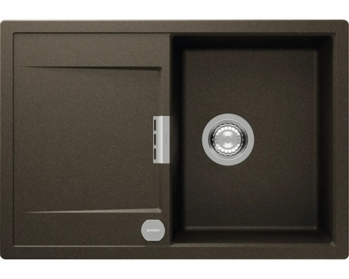 Flächenbündige Spüle SCHOCK Mono D-100S FB 740 x 510 mm bronze MOND100SFBBRO Spüle aus Granit mit Abtropffläche