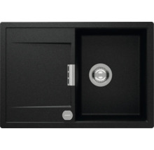 Schwarze Küchenspüle mit Becken und Abtropffläche