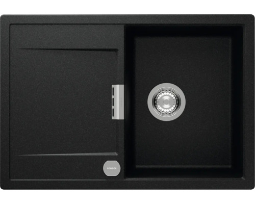 Flächenbündige Spüle SCHOCK Mono D-100S FB 740 x 510 mm magma MOND100SFBMAG Schwarze Küchenspüle mit Becken und Abtropffläche