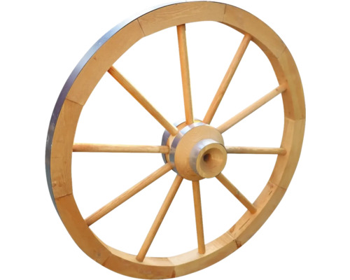 Holzrad mit Metallbeschlägen