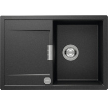 Schwarzes Küchenspülbecken mit Abtropffläche