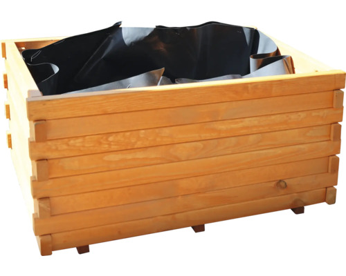 Hochbeet aus Holz mit Folie