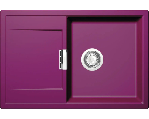 Unterbauspüle SCHOCK Mono D-100 U 765 x 510 mm berry MOND100UBRY Spülbecken mit Abtropffläche und Spülenablaufgarnitur