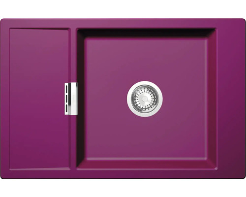 Spüle SCHOCK Mono D-100XS A 780 x 510 mm berry MOND100XSABRY Spüle aus Verbundwerkstoff mit Abtropffläche und Siebkorbventil