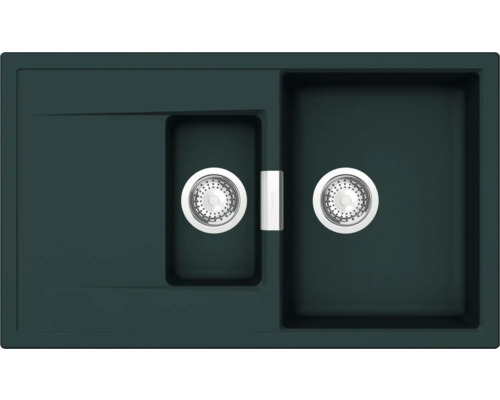 Spüle SCHOCK Mono D-150 A 860 x 510 mm ivy MOND150AIVY Küchenspüle mit Abtropffläche und zwei Becken