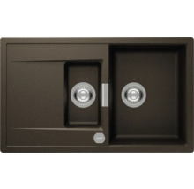 Spüle aus Granit mit zwei Becken und Abtropffläche