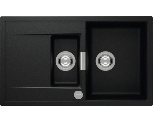 Flächenbündige Spüle SCHOCK Mono D-150 FB 860 x 510 mm magma MOND150FBMAG Spüle mit zwei Becken und Abtropffläche