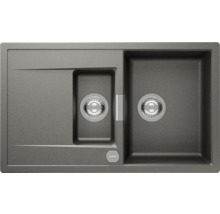 Spüle aus Granit mit zwei Becken und Abtropffläche