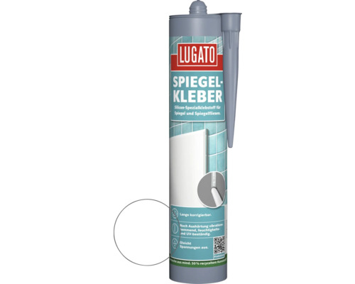 Colle spéciale Lugato silicone pour miroir et carreaux de miroir transparent 310 g