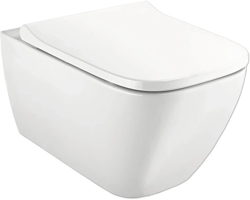 GEBERIT Wand-WC Set Smyle Square Tiefspüler ohne Spülrand weiß glänzend mit Schallschutzset und WC-Sitz mit Absenkautomatik CG05030000 Wandhängendes WC aus Sanitärkeramik mit WC-Sitz
