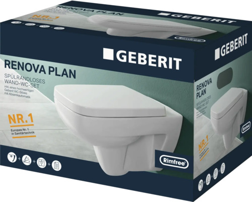 Geberit Renova Plan Pack WC suspendu sans bride emballage
