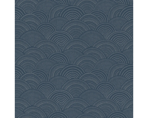 Papier peint intissé 581409 Allegretto cercles bleu Papier peint avec motif en forme d''éventail