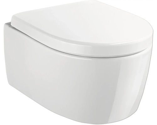 GEBERIT Wand-WC Set iCon XS Tiefspüler ohne Spülrand weiß glänzend mit Schallschutzset und WC-Sitz mit Absenkautomatik und Quick-Release CG06055000