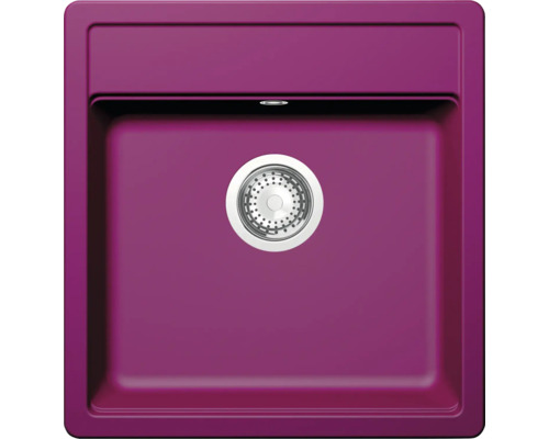 Spüle SCHOCK Mono N-100S A 490 x 510 mm berry MONN100SABRY Spülbecken aus Keramik mit Ablaufsieb