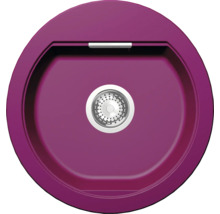 Violettes Aufsatzwaschbecken mit rundem Design und Abfluss