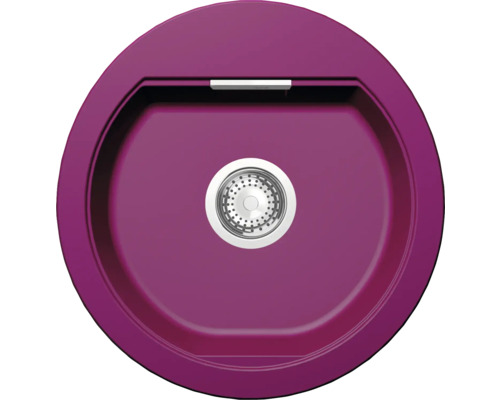 Unterbauspüle SCHOCK Mono R-100 U 485 x 500 mm berry MONR100UBRY Violettes Aufsatzwaschbecken mit rundem Design und Abfluss