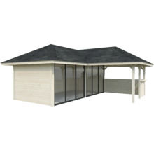Maison de jardin en bois avec toit noir