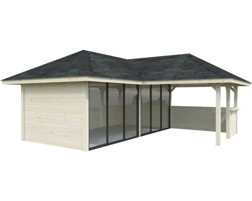 Maison de jardin en bois avec toit noir