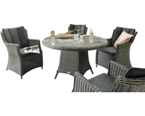 Ensemble de salon de jardin avec table en rotin et fauteuils en rotin pour l''extérieur