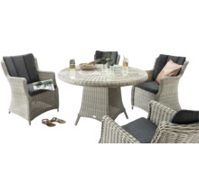 Ensemble de salon de jardin avec table et chaises en rotin