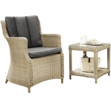 Gartenmöbelset mit Sessel und Beistelltisch aus Rattan