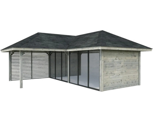 Pavillon de jardin avec toit et parois latérales