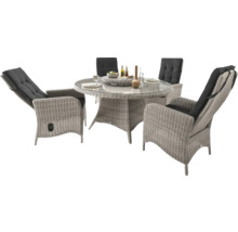 Ensemble de meubles de jardin avec table et chaises en rotin