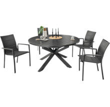 Groupe de table de jardin avec table ronde et quatre chaises