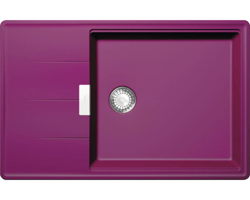 Unterbauspüle SCHOCK Tia D-100LS U 780 x 500 mm berry TIAD100LSUBRY Spülbecken mit Abtropffläche und Siebkorb