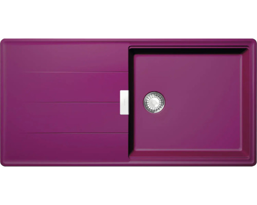 Unterbauspüle SCHOCK Tia D-100L U 1000 x 500 mm berry TIAD100LUBRY Spüle mit Abtropffläche und Siebkorbventil