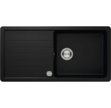 Schwarze Einbauspüle mit Abtropffläche