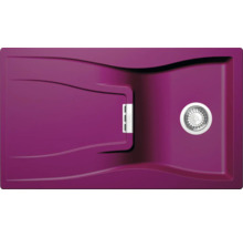 Violette Duschwanne mit Ablaufgarnitur