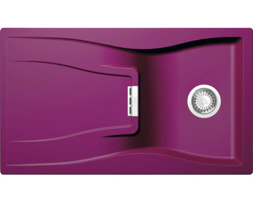Unterbauspüle SCHOCK Waterfall D-100 U 860 x 500 mm berry WATD100UBRY Violette Duschwanne mit Ablaufgarnitur