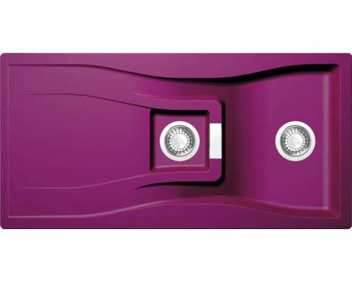 Unterbauspüle SCHOCK Waterfall D-150 U 1000 x 500 mm berry WATD150UBRY Spüle aus Steinmaterial mit zwei Becken