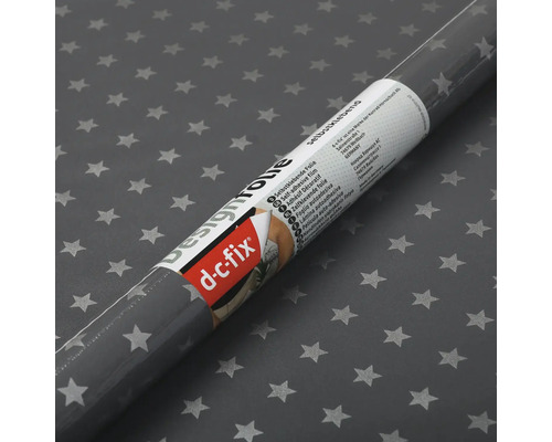 Rouleau de film autocollant gris avec motif étoilé de la marque d-c-fix