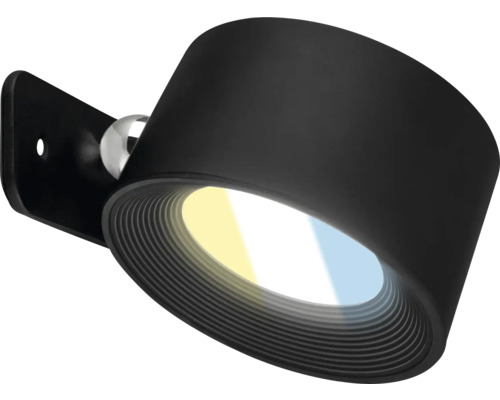 Schwarze Wandleuchte mit schwenkbarem Leuchtenkopf