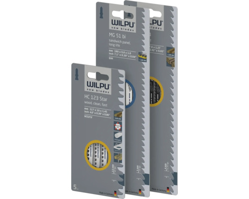 Jeu de lames de scie Wilpu pour le bois et les panneaux sandwich