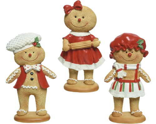 Drei Lebkuchenfiguren als Weihnachtsdekoration