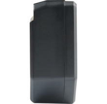 Schwarzes Kunststoffgehäuse Seitenansicht