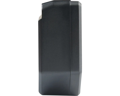 Schwarzes Kunststoffgehäuse Seitenansicht