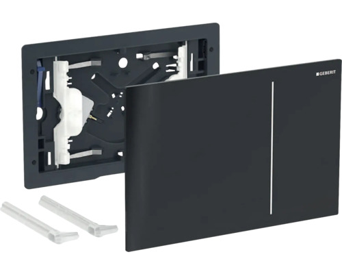 Plaque de commande GEBERIT Sigma70 verre noir brillant 242.813.SJ.1