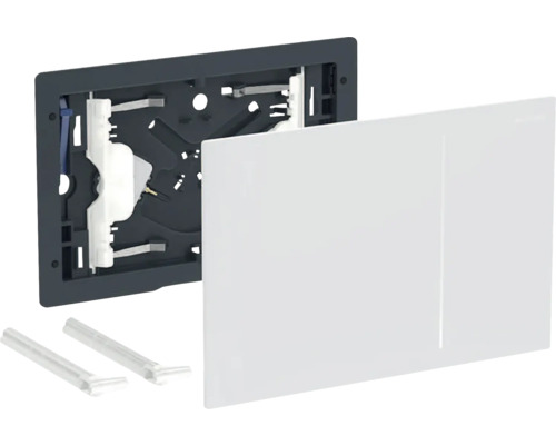 Plaque de commande GEBERIT Sigma70 verre blanc brillant 242.813.SI.1