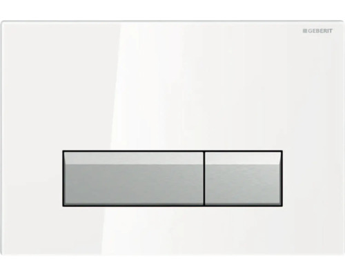 GEBERIT Betätigungsplatte Sigma40 Glas Platte weiß glänzend / Taster aluminium gebürstet 242.601.SI.1 GEBERIT Betätigungsplatte Sigma40 Glas Platte weiß glänzend / Taster aluminium gebürstet 242.601.SI.1