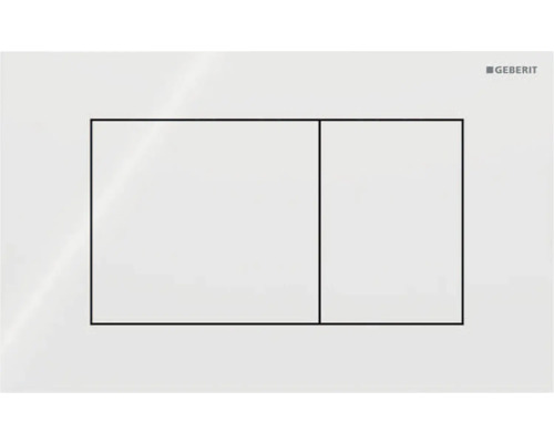 Plaque de commande GEBERIT Sigma40 Square verre blanc brillant 115.629.SI.1 Plaque de déclenchement Geberit avec deux touches rectangulaires