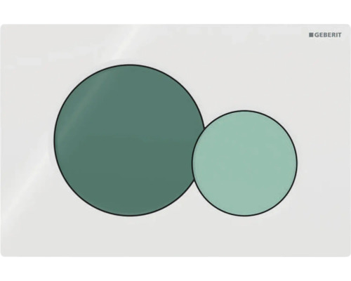 Plaque de commande GEBERIT Sigma 01 plaque blanc brillant / bouton vert forêt vert clair brillant 115.770.79.5 Plaque de commande GEBERIT Sigma 01 plaque blanc brillant / bouton vert forêt vert clair brillant 115.770.79.5